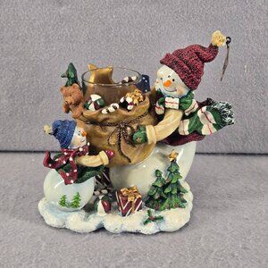 Home Interiors & Gifts Snowman & Son Tealight/Votive Holder, Christmas, Holiday